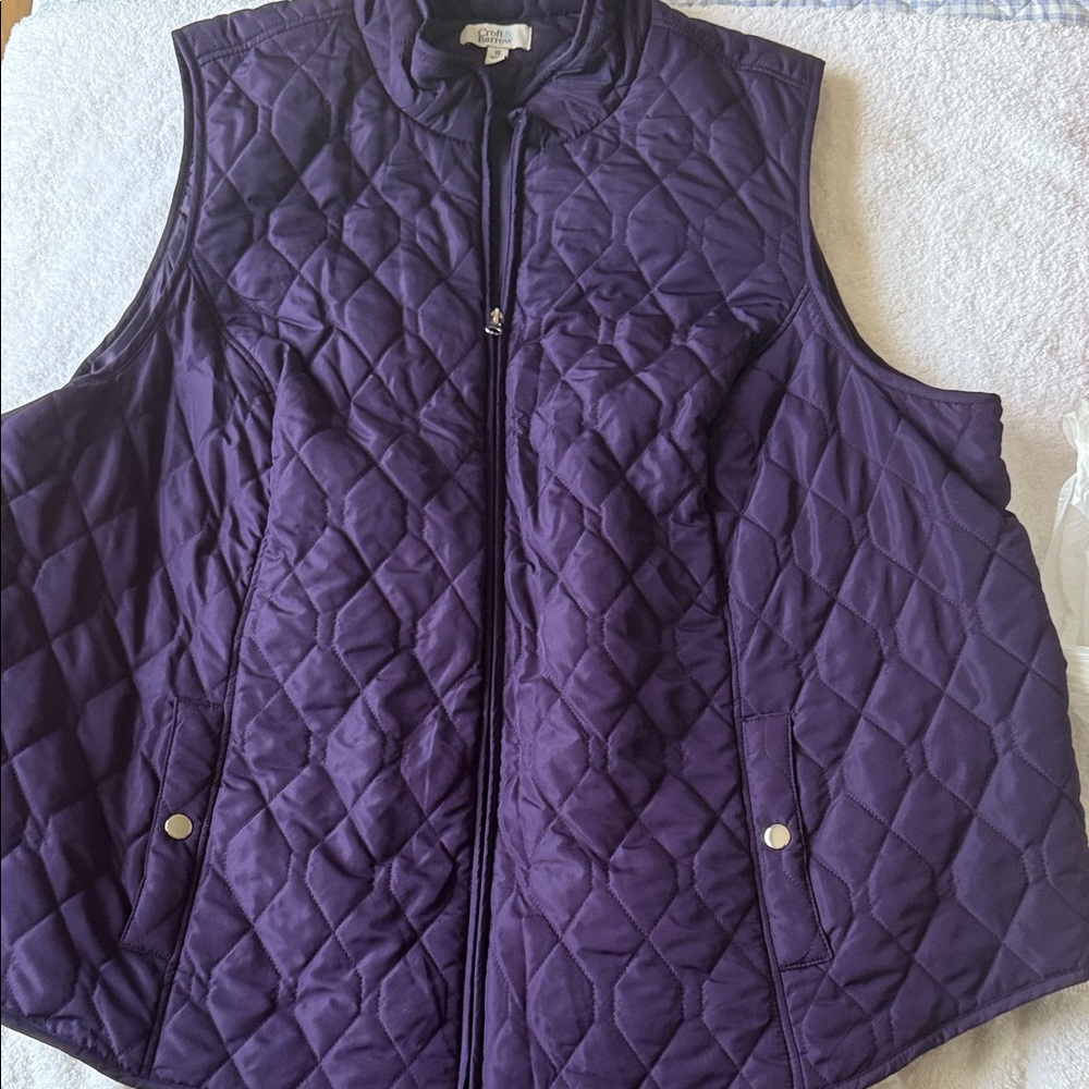 Croft & Barrow Deep Purple Quilted Vest